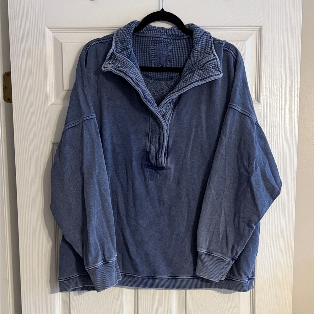 Aerie Blue Quarter-Zip sweatshirt